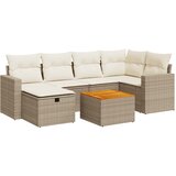 Maison Chic Seti vrtnega pohištva - Vrtna garnitura - Vrtni pohištvo set 7-delna z blazinami bež poli ratan, (21804228) | Shoptok.si