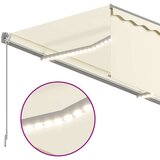  Avtomatska tenda s senčilom LED + senzor 4x3 m krem, (20703152) | Shoptok.si
