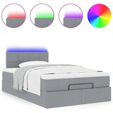 vidaXL Otomanska postelja z vzmetnico siv 120x200 cm blago, (21611919) | Shoptok.si