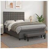 vidaXL Krevet s oprugama i madracem sivi 140x190 cm od umjetne kože Cijene