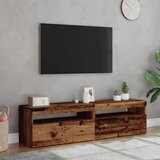  2-dijelni TV ormarić s LED svjetlima od starog drveta | shoptok.hr