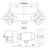 Paffoni QTV168 Cruz stenska armatura za tuš | Shoptok.si