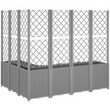 vidaXL Vrtna sadilica s rešetkom svjetlosiva 160 x 120 x 140 cm PP | shoptok.hr