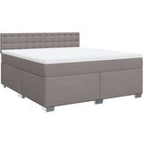 vidaXL Box spring postelja z vzmetnico taupe 180x200 cm blago | Shoptok.si