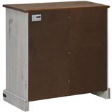vidaXL Bivak HALDEN z drsnimi vrati Bela 80x40x80 cm Masivni les | Shoptok.si
