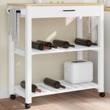 vidaXL Kuhinjski voziček MONZA 84x40x90 cm trdna borovina | Shoptok.si