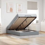 vidaXL Otomanski posteljni okvir z vzmetnico siv 140x190 cm blago | Shoptok.si
