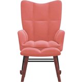  Stolica za ljuljanje s osloncem za noge ružičasta baršunasta | shoptok.hr