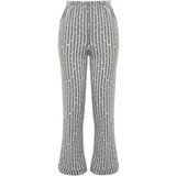 Trendyol anthracite cotton striped knitted pajama bottoms cene