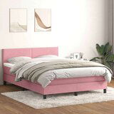  Box spring postelja z vzmetnico roza 140x210 cm žamet, (21792290) | Shoptok.si
