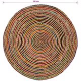  Tepih za područje Šareni Ø 90 cm Juta - Šareni 90 cm | shoptok.hr