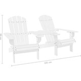  Vrtne stolice Adirondack sa stolićem od masivne jelovine bijele | shoptok.hr