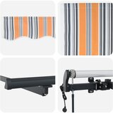  Skrovita tenda Šareni 450 × 300 cm Tkanina i Aluminij | shoptok.hr
