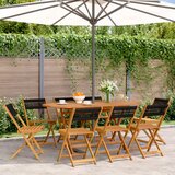 Maison Chic Zložljivi Vrtni Stoli - Stol za vrti 8 kosov črni trden akacijev les JS3216, (21876029) | Shoptok.si