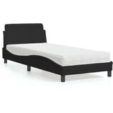 vidaXL Postelja z vzmetnico črna 90x190 cm blago | Shoptok.si
