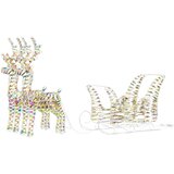  Reindeer vuče saonice Topla bijela 30 x 12 x 54,5 cm PET | Eponuda.com
