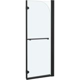 vidaXL Sklopiva vrata za tuš-kabinu s 2 ploče ESG 95 x 140 cm crna | shoptok.hr