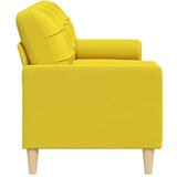 vidaXL Kavč trosed z okrasnimi blazinami svetlo rumen 210 cm blago | Shoptok.si