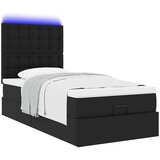 Otomanski okvir kreveta s madracem crni 90x190 cm umjetna koža | shoptok.hr