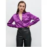 Koton Satin Shirt with Long Sleeves and Buttons