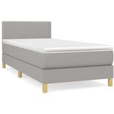  Box spring postelja z vzmetnico svetlo siva 90x200 cm blago, (20727071) | Shoptok.si