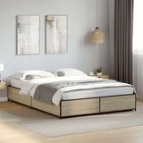  Okvir za krevet boja hrasta 120x190cm konstruirano drvo i metal | shoptok.hr