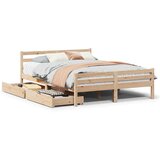 Maison Chic Posteljni okvir - Dvoposteljna postelja - Zakonska postelja brez vzmetnice 140x190 cm trdna borovina-J10731, (21770296) | Shoptok.si