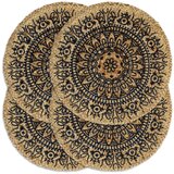 vidaXL Pogrinjki 4 kosi temno modri 38 cm okrogli iz jute, (20707701) Cene