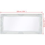  Zidno ogledalo u baroknom stilu 100 x 50 cm bijelo | shoptok.hr