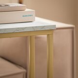 SoBuy raztegljiva mizica v obliki črke C v beli barvi v industrijskem slogu, (20814851) | Shoptok.si