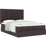  Otomanski posteljni okvir z vzmetnico rjav 140x200 cm blago, (22053304) | Shoptok.si