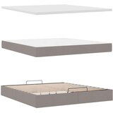 vidaXL Otomanski posteljni okvir z vzmetnico taupe 160x200 cm blago | Shoptok.si