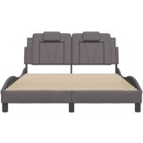  Posteljni okvir z LED lučkami siv 120x200 cm umetno usnje, (21112557) | Shoptok.si