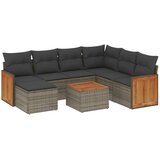  8-dijelni set vrtnih sofa od poliratana s jastucima sivi | shoptok.hr