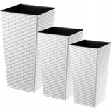 KADAX Komplet 3 vrtnih lončkov + vložki, visoki veliki, beli 57+68+75 cm, (5000350808) | Shoptok.si