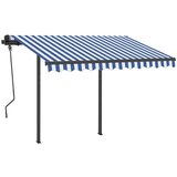  Automatska tenda na uvlačenje sa stupovima 3x2 5 m plavo-bijela | shoptok.hr