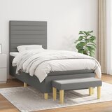 The Living Store Box spring postelja z vzmetnico temno siva 80x200 cm blago - Box Spring Postelja, (21516289) Cene
