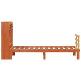 vidaXL Knjižna postelja brez ležišča vošč. rjava 90x200 cm borovina | Shoptok.si