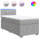  Okvir kreveta s oprugama i madrac svjetlosivi 90x200cm tkanina | shoptok.hr