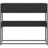 vidaXL Konzolna mizica črna 90x35x80 cm inženirski les | Shoptok.si
