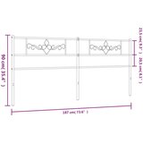 vidaXL Kovinsko vzglavje belo 180 cm | Shoptok.si