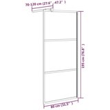 Pregrada za tuš 80 x 195 cm s napola mutnim staklom ESG crna | shoptok.hr