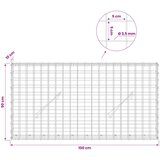 Gabion s žicom debljine 3,5 mm i mrežom 5x5 cm 100x10x50 cm | shoptok.hr