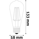 Avide Žarulja, LED 4.9W, E27, 4000K, 230V AC, bijela svjetlost - Filament ST58 4.9W E27 | shoptok.hr