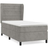 Box spring krevet s madracem svjetlosivi 100x200 cm baršunasti | shoptok.hr