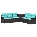  Set sofe 7 kom. Crna i Plava Poli Rattan i čelik | shoptok.hr