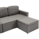 vidaXL Trosed modularni kavč z ležiščem taupe iz blaga, (20925479) | Shoptok.si