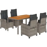 vidaXL 5-dijelni vrtni blagovaonski set sivi od poliratana | shoptok.hr