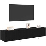 TV zidni ormari s LED svjetlima 2 kom Crni hrast 80x35x31 cm | shoptok.hr
