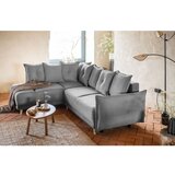 Miuform Siva sklopiva kutna garnitura od samta (s lijevim kutom) Lazy Lukka – | shoptok.hr